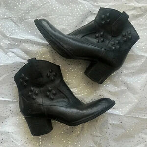 Black Leather Ankle Boots